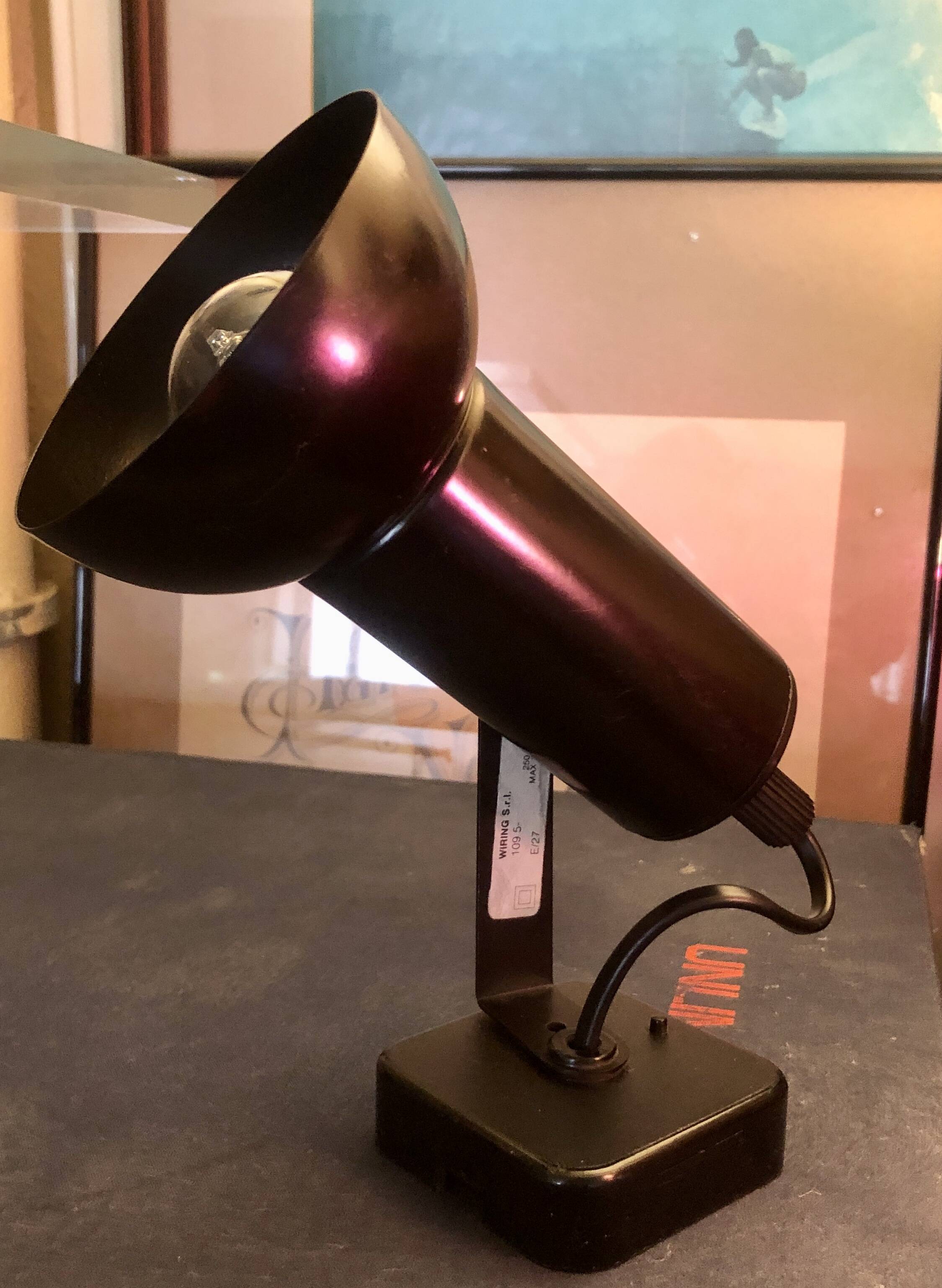 Black lacquered metal spotlight