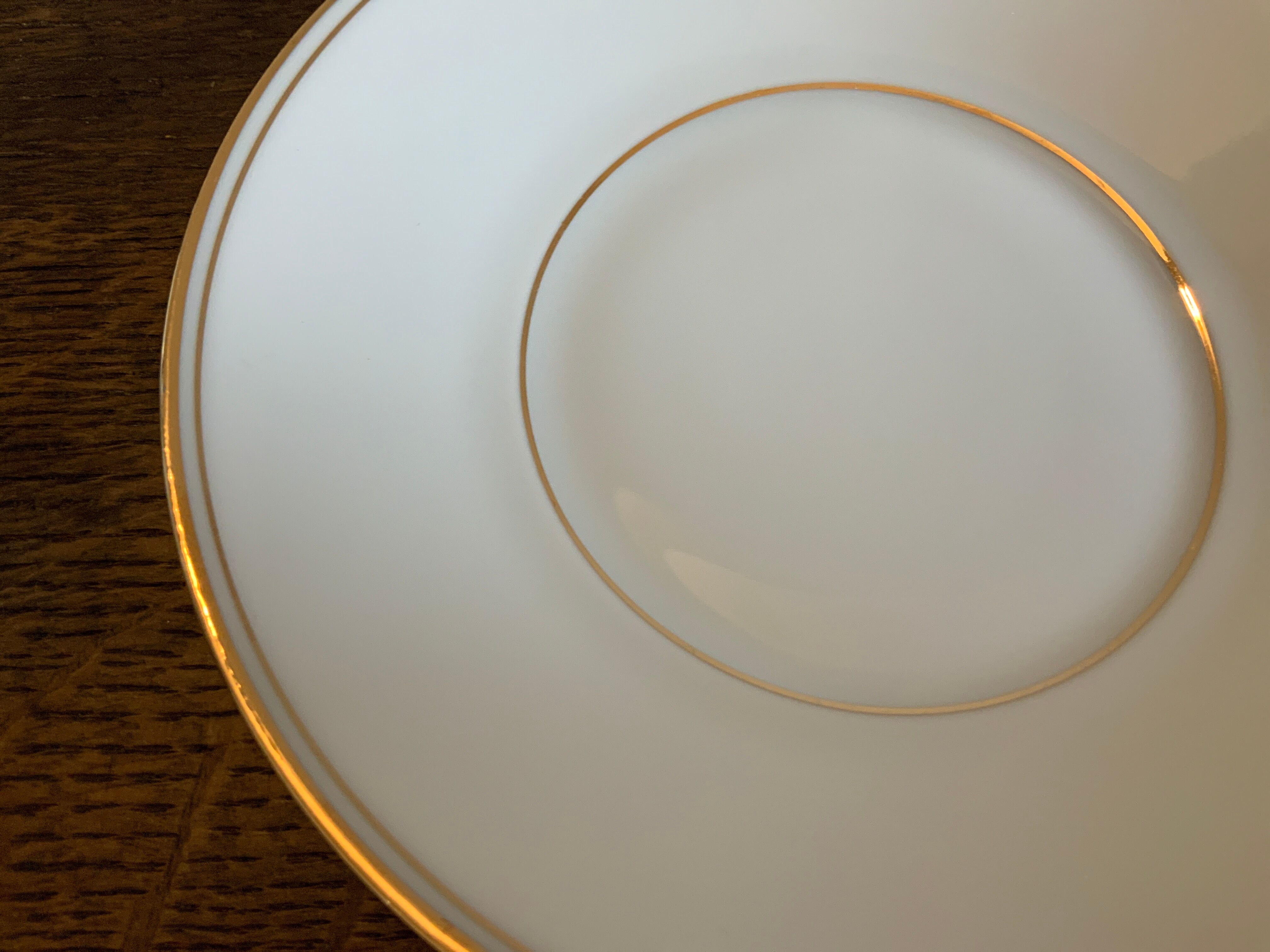 Duo of tea cups gold border Bernardaud Limoges
