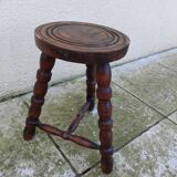 Old turned wooden stool
