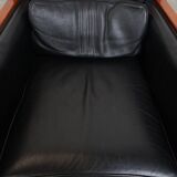 Fauteuil design Art Déco Schuitema de la série Decoforma en cuir noir