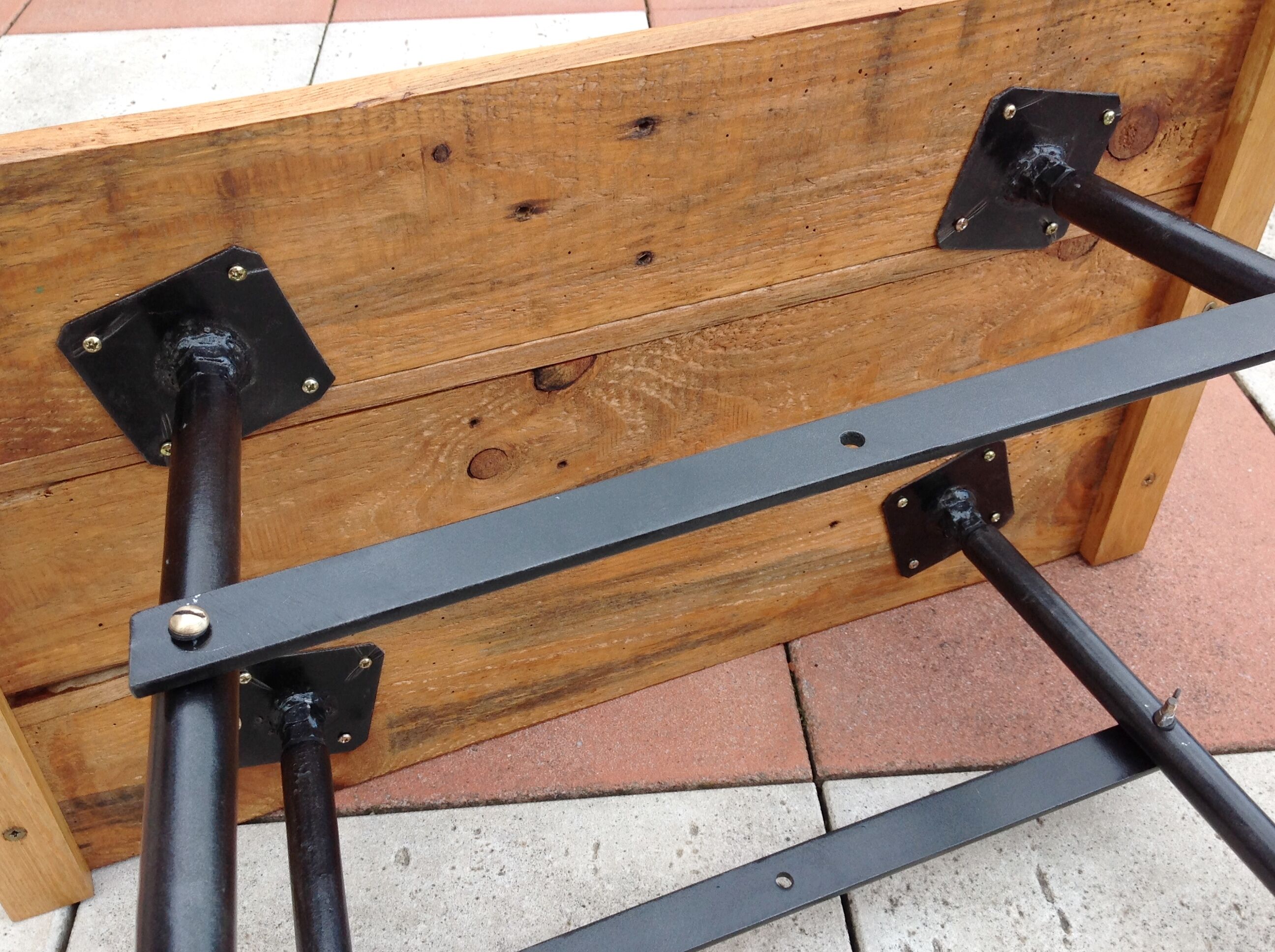 Wooden and metal side table industrial style 6070s