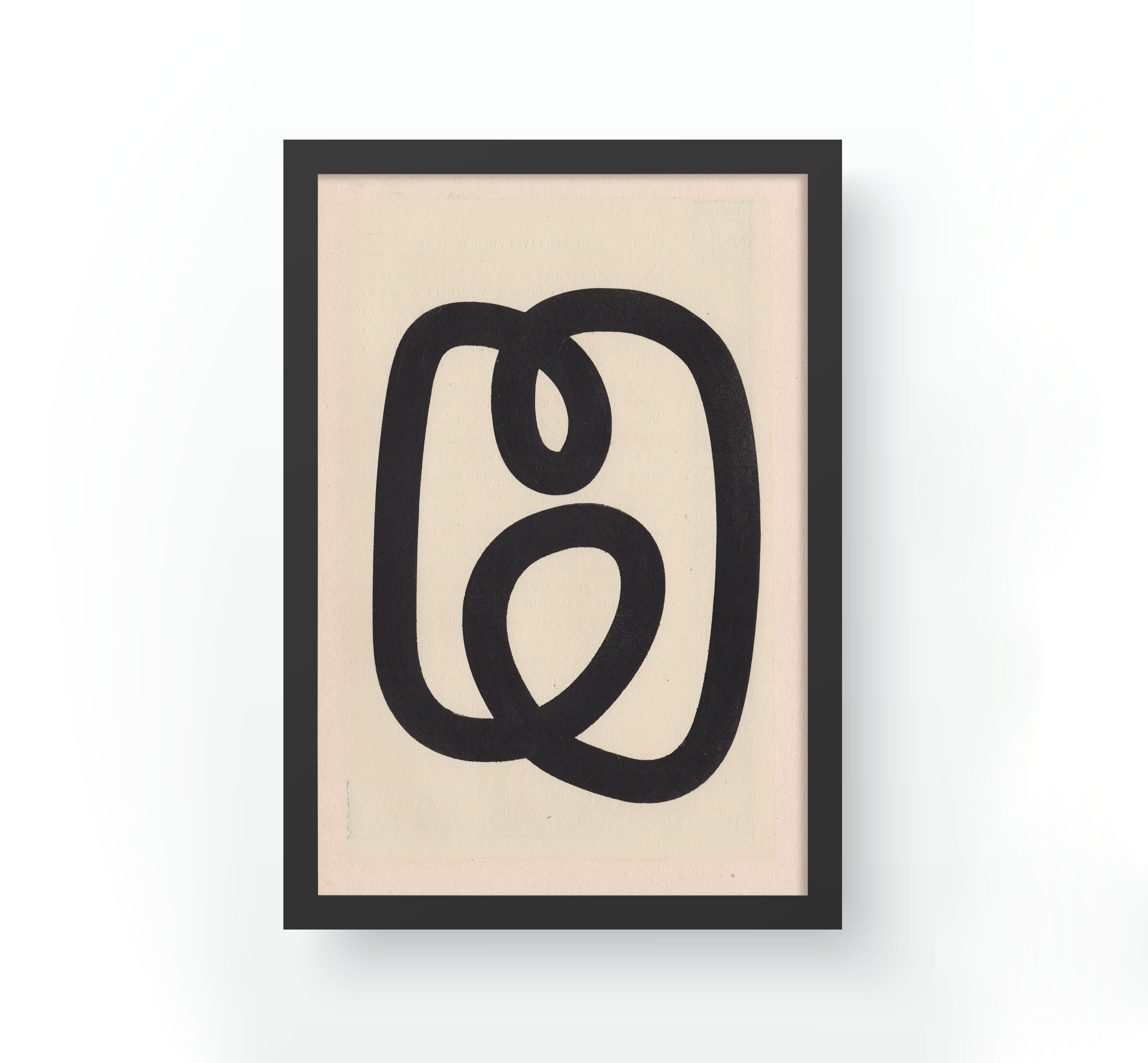 Original collage on dated and signed paper, abstract illustration