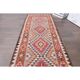 1970s vintage Turkish hand-knotted wool cotton brown runner rug 90x286