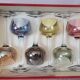 Box of 6 glasses with glass feet in colors of velles le chatel