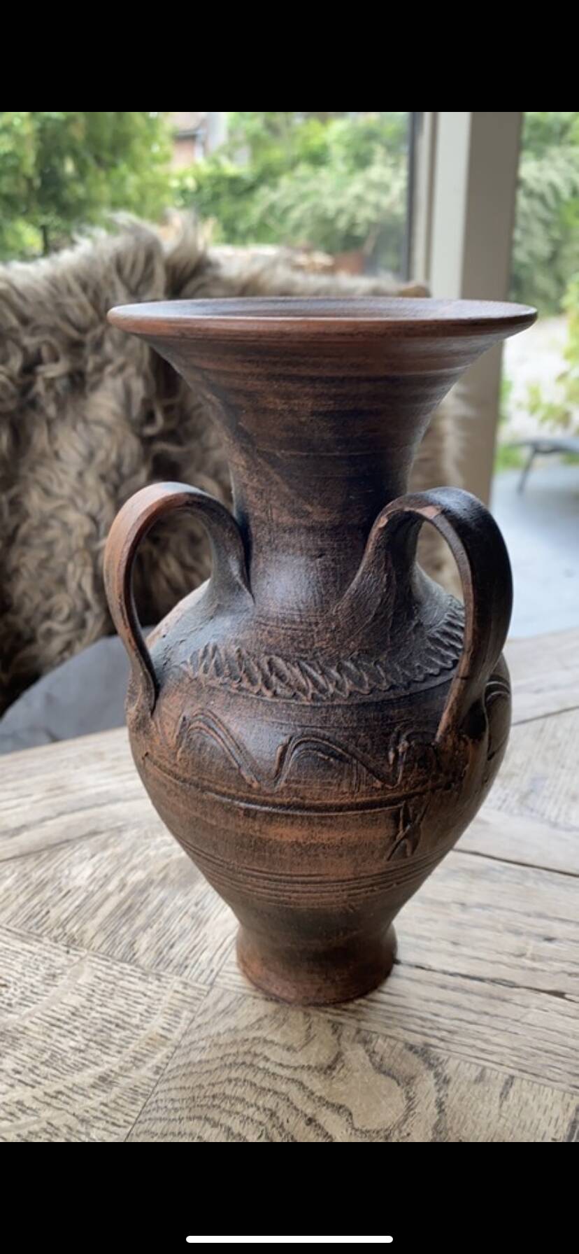 Etruscan style ceramic vase