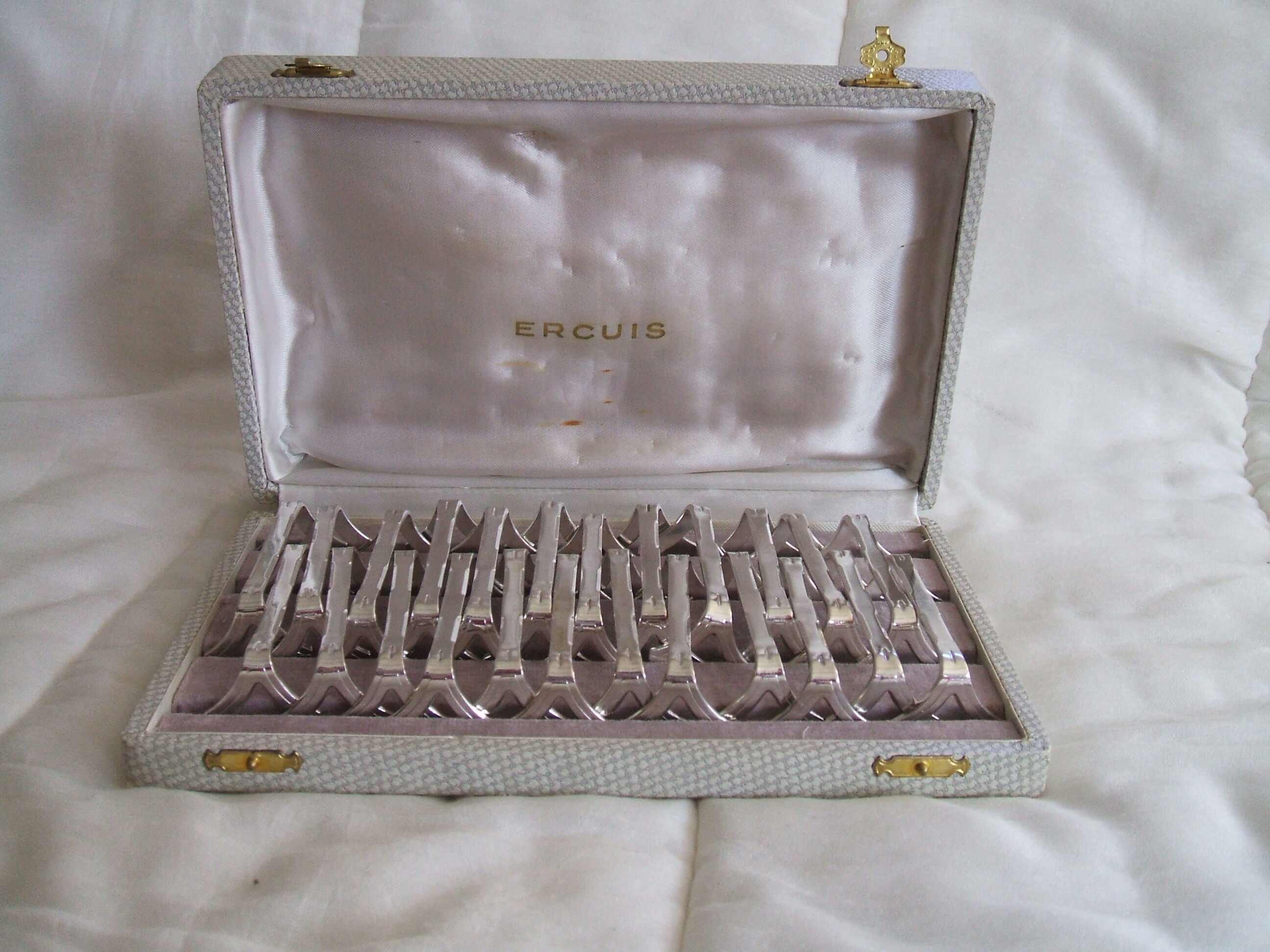 Series of 24 knife holder silver metal ercuis
