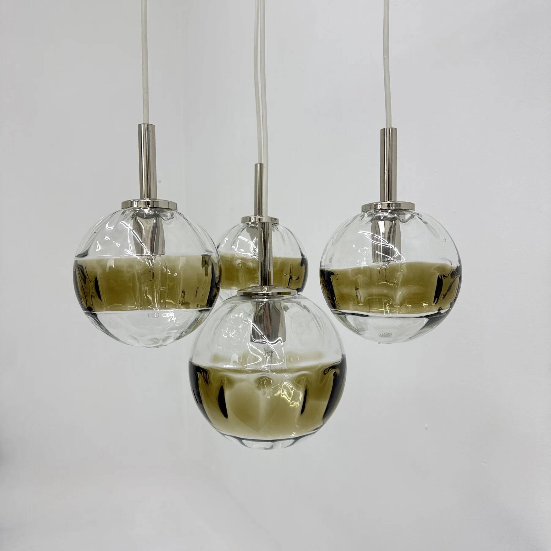 Mid-century design Murano glass cascade hanging lamp, 1970s, Italy