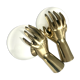 Pair of brass "hands" wall lamps, Arlus 1960