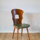 chaise Baumann en bois et skaï modèle Gentiane, 1950