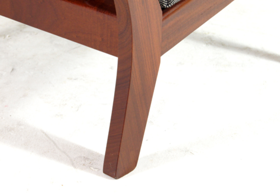 Vintage retro lounge chair in Danish teak wool
