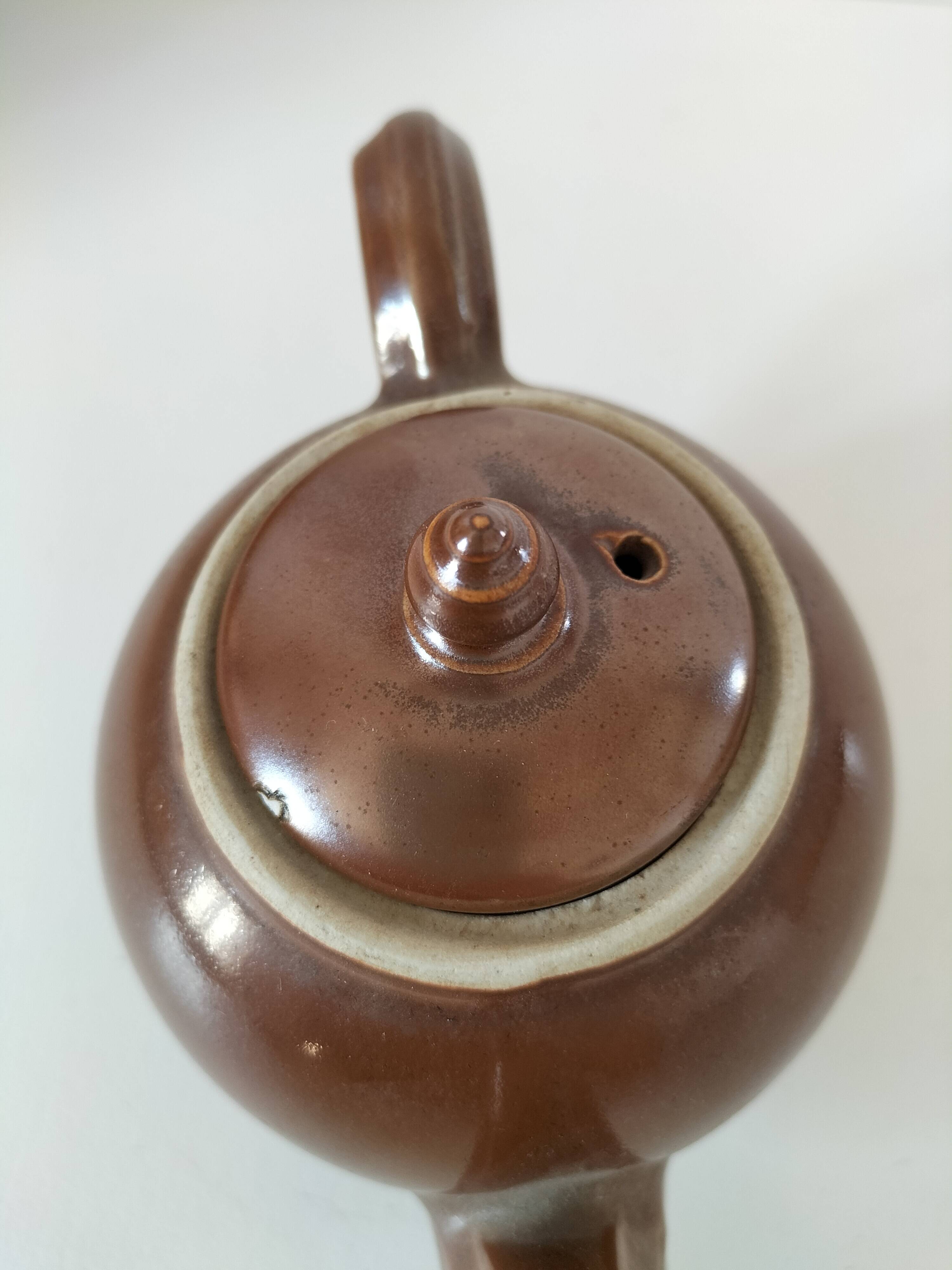 Small stoneware "selfish" teapot