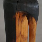 Large wooden sculpture "Black Elegance" by Ole Wettergren, Denmark, 1990s.