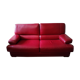 3-seater vintage sofa in red leather Hermes
