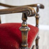 Armchair with Rattan Backrest, 1950s