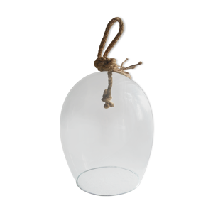Cloche verre et corde ovale