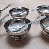 Ensemble de 6 coupes à glace et petites cuillères