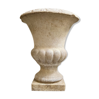 Medici pot in reconstituted stone beige H43 cm