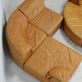 Leather modular sofa, 7 elements, 70s