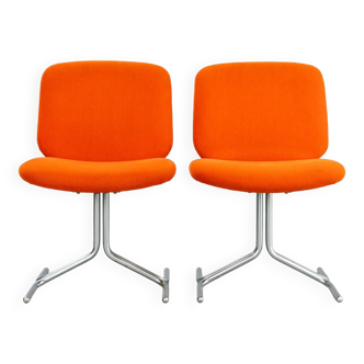 Herbert Hirche, Mauser, 2 armchairs 150 1973, Germany.