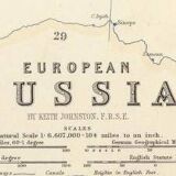 An antique engraved map of Russia by keith johnston circa 1869