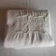Old large monogrammed sheet hand-embroidered.