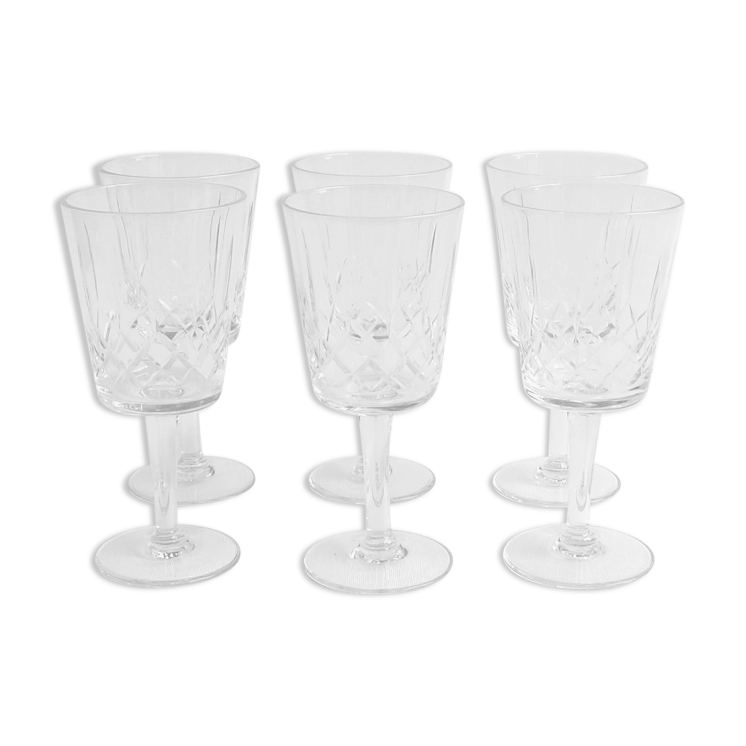 Set of 6 wine glasses - Bordeau - by Zéphir Busine for the Verreries de Boussu 1960s