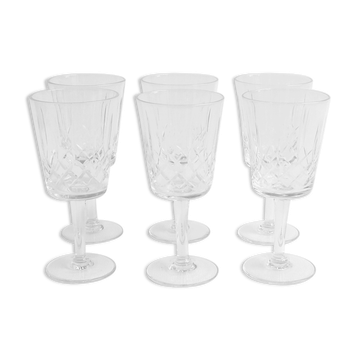 Set of 6 wine glasses by Zéphir Busine for the Boussu Glassworks, 1960s.