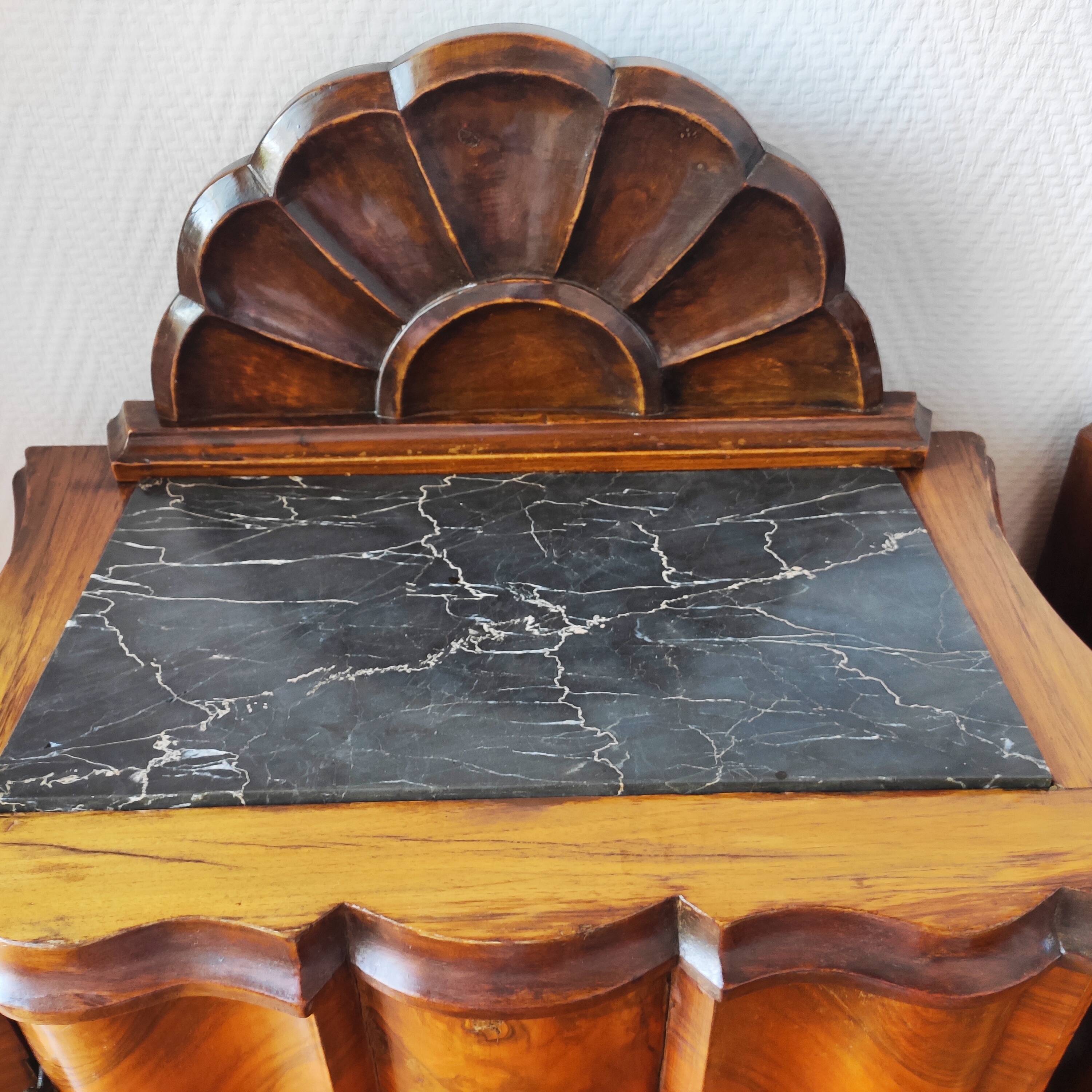 Pair of Italian Art Deco bedside tables