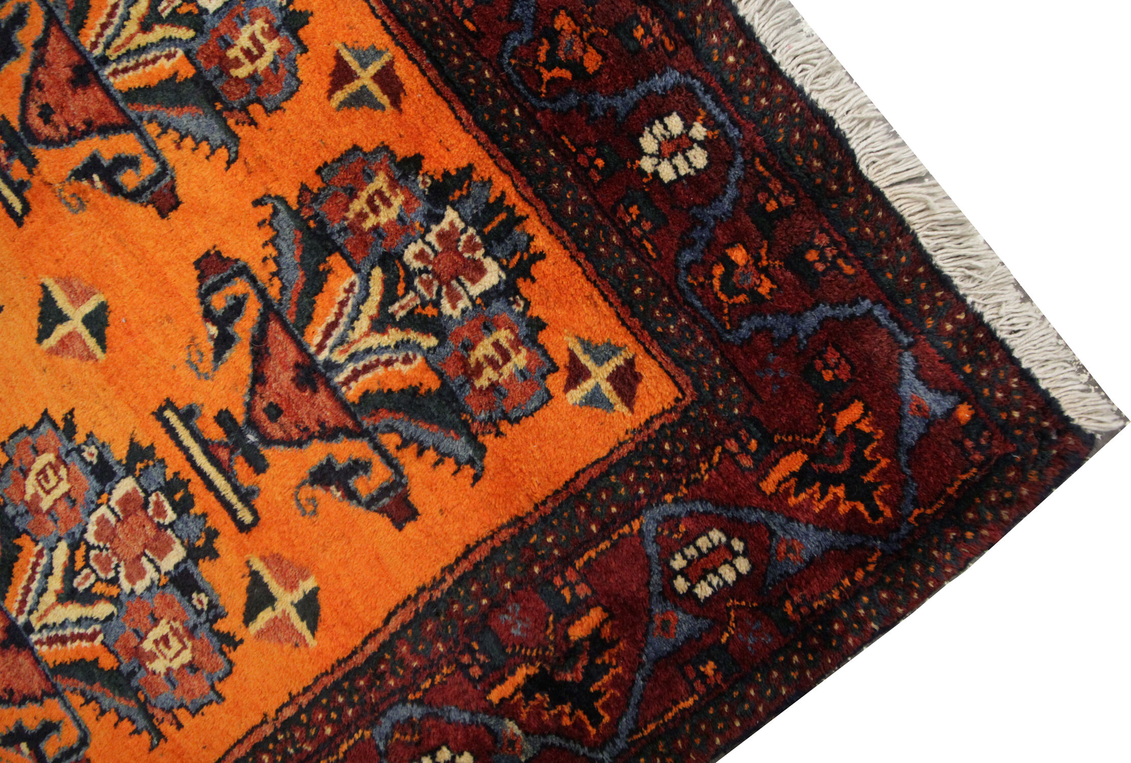 Handmade antique afshar tribe persian rug 114x243cm