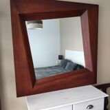 Vintage mirror in exotic wood 100cm X 100cm