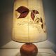 Herbarium lamp, turned wooden base, vintage bohemian