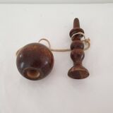 Old wooden Bilboquet - wood color Height 16 Cm