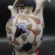 Art Deco Enameled Flower Ewer Vase Signed Amphora Czech Republic