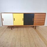Vintage sideboard with coloured doors – Mid-century modern design, 1960s