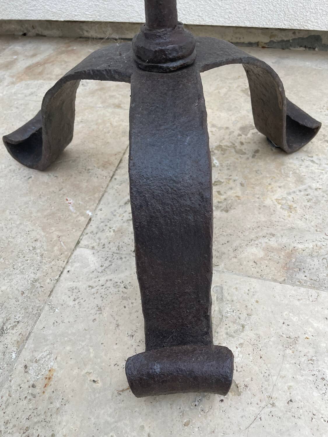 Floor-standing chandelier / antique candle holder, made of wrought iron.