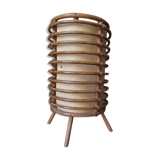Cylindrical rattan lamp by Louis Sognot
