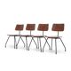Curved plywood and metal chair, 1950s, set of 4