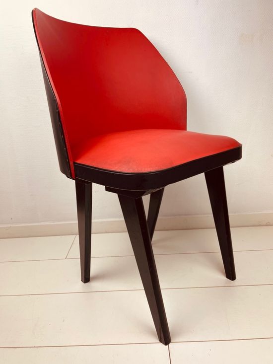 Bright red vintage cocktail chair 50s-60s