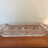 Plat compartimenté en verre ciselé