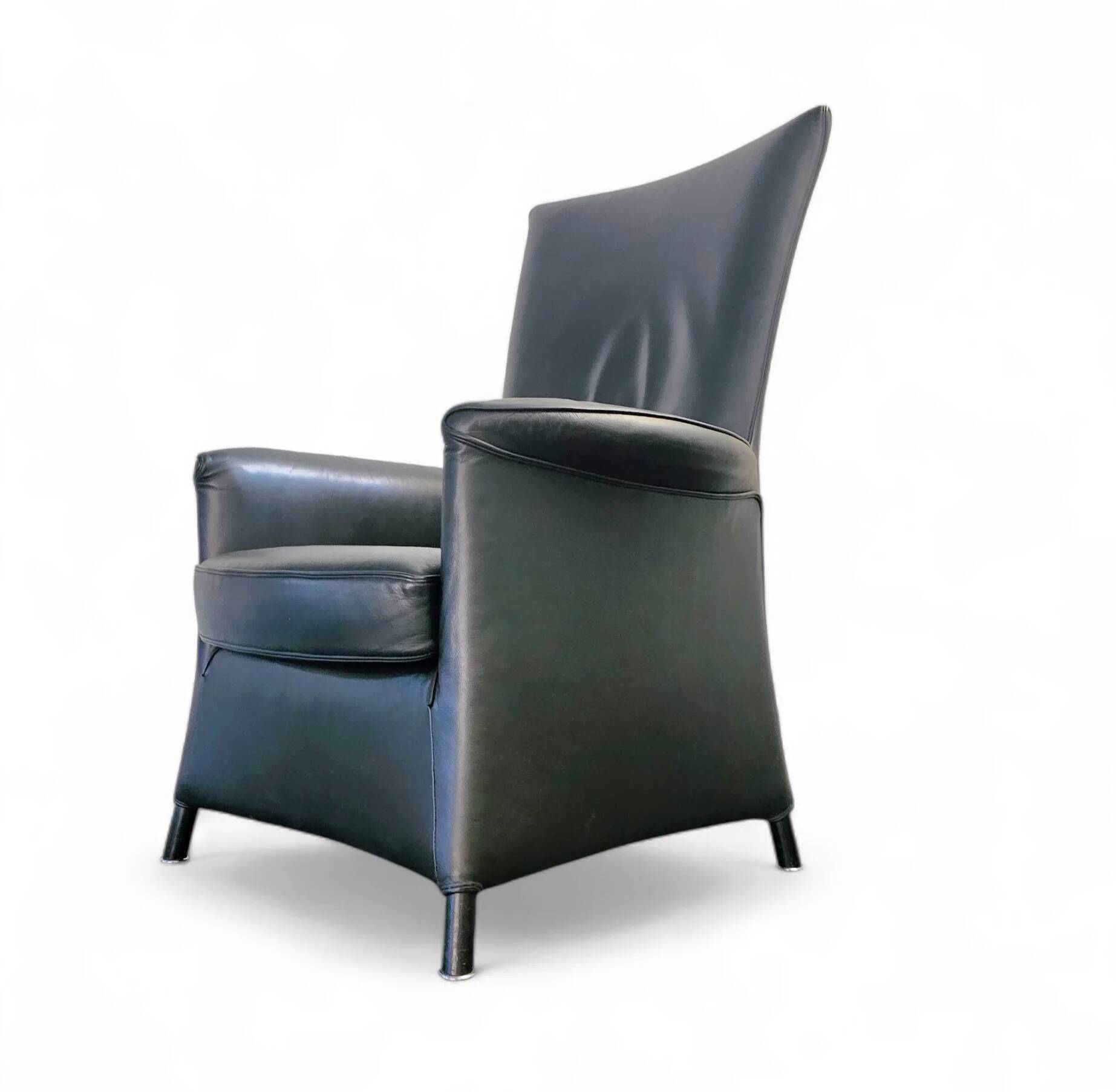2 x armchair by Wittmann, design Paolo Piva, model Alta Highback, black leather