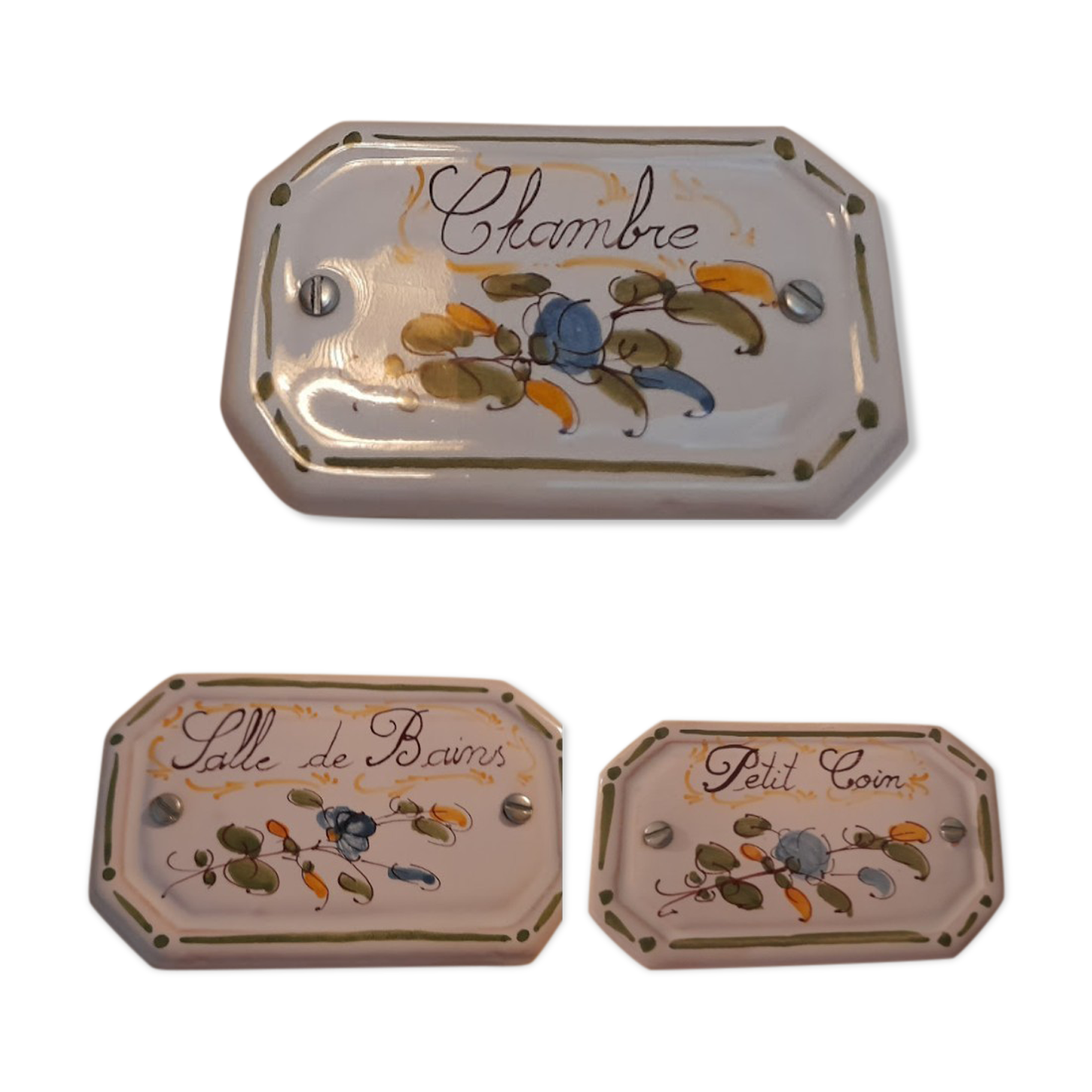 3 door plates Faïencerie Moustiers Sainte Marie