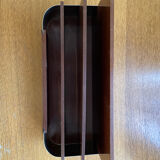 Art deco mail rack mahogany and chrome