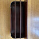 Art deco mail rack mahogany and chrome