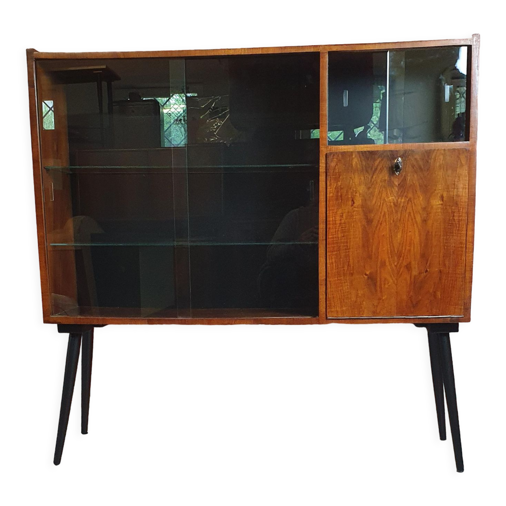PRL display case on high legs after renovation