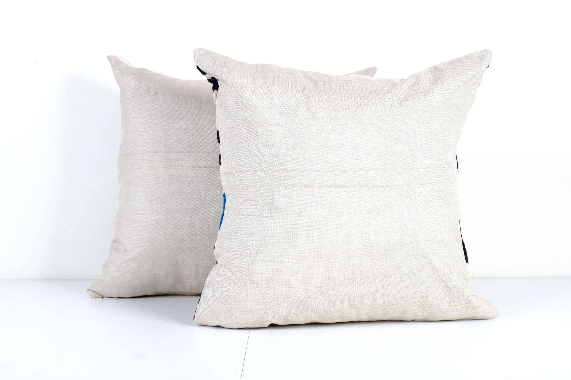 Set of 2 vintage embroidered cushion covers 53x56 cm