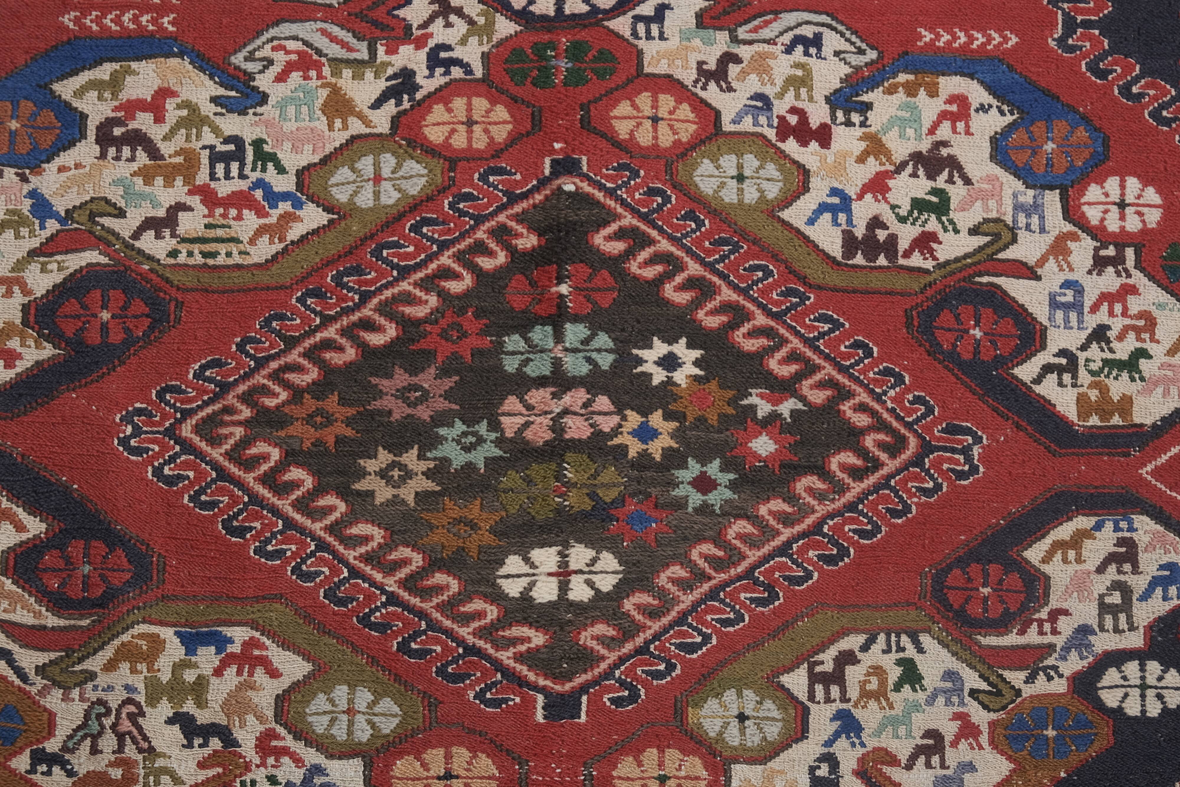 Vintage Turkish rug from Oushak, hand-woven 117x196 cm