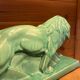 Large Art Deco lion sculpture, in crackled enamel, Peugeot, 1934, Le Jan