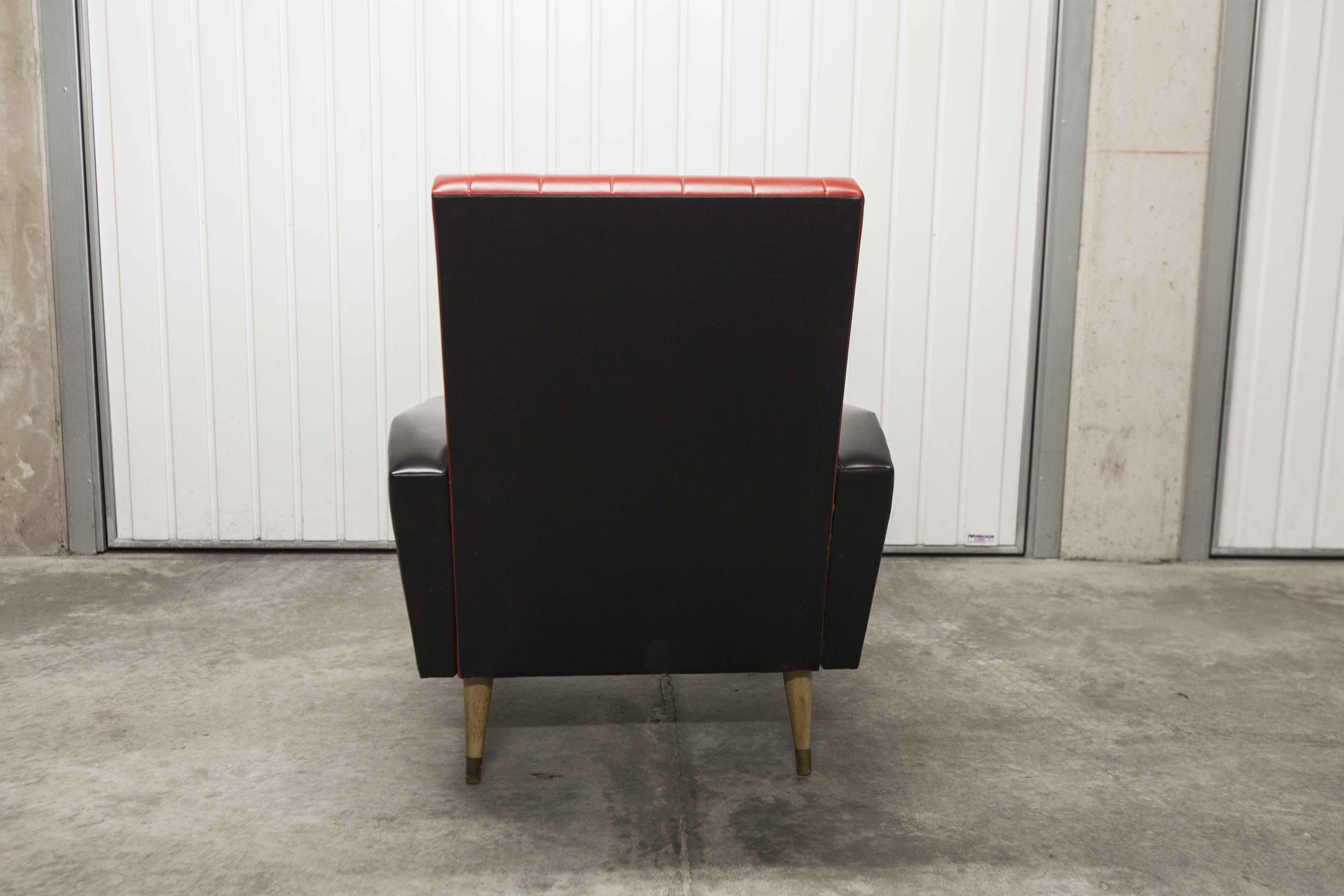 Paire de fauteuils rockabilly pieds compas 60