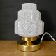 Table lamp vintage globe art deco glass of Clichy white