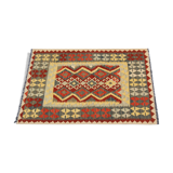 Handwoven Afghan Kilim, Traditional Wool Geometric Area Rug- 99x129cm